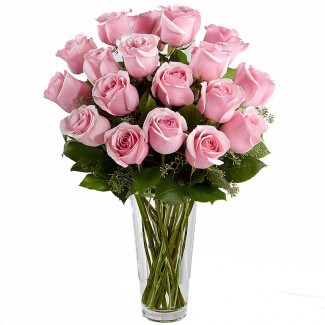 The Elegant Pink Roses in A Vase