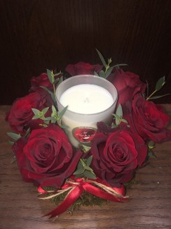 Flowers and Candle
