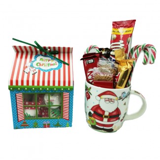 Candies in a Mug and Christmas House