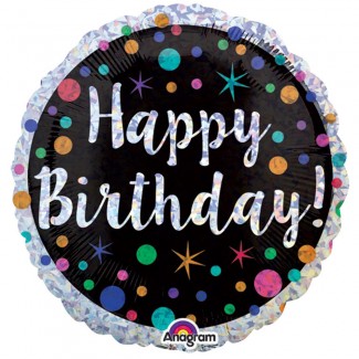 18 inch Polka Dot Happy Birthday Balloon