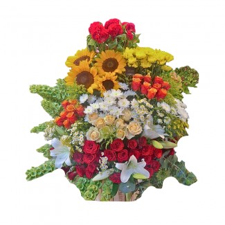 Sunflower & Rose Country Basket