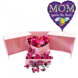 Full Pink package Box with butterflies