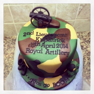 Camouflage army cake