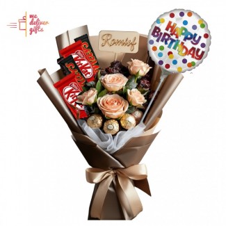 Birthday blooms & chocolate bouquet
