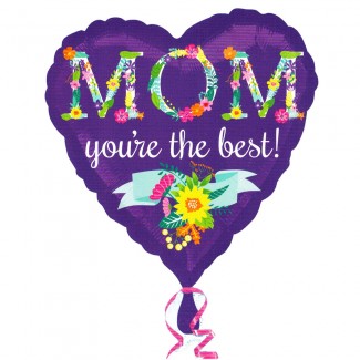 MOM You are The Best Purple Heart Balloon