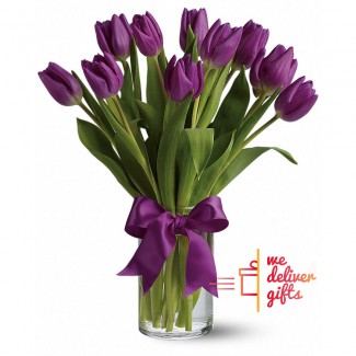 Purple Tulips in a Vase