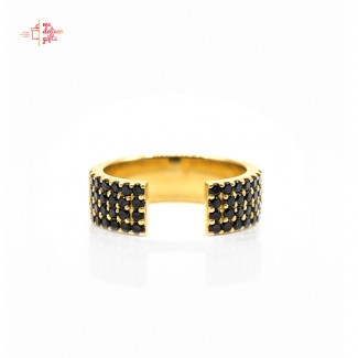 Black Accent Gold Ring