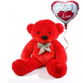 Red Teddy Bear with balloon