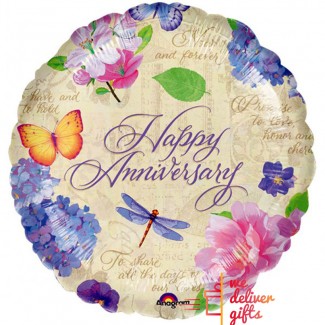 Happy Anniversary Garden Foil Balloon