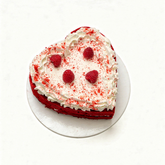 red velvet heart shape cake