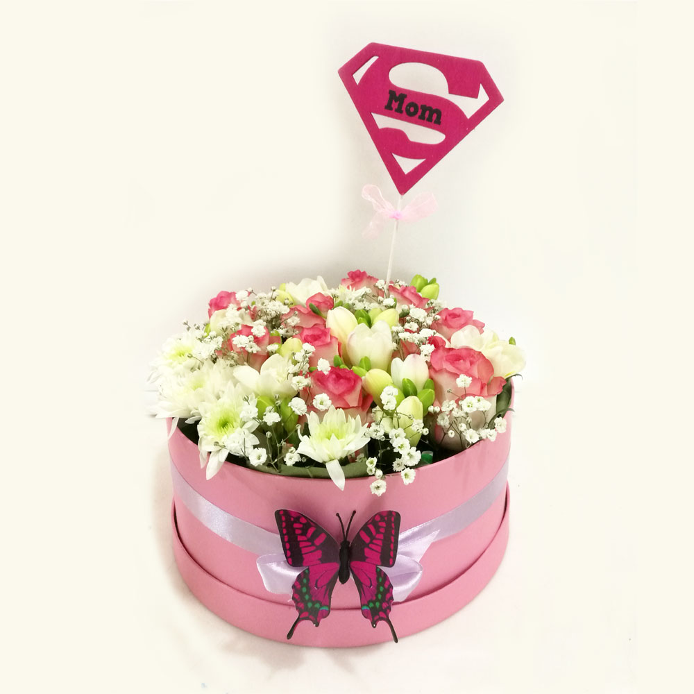 Super MOM Flower Box WeDeliverGifts
