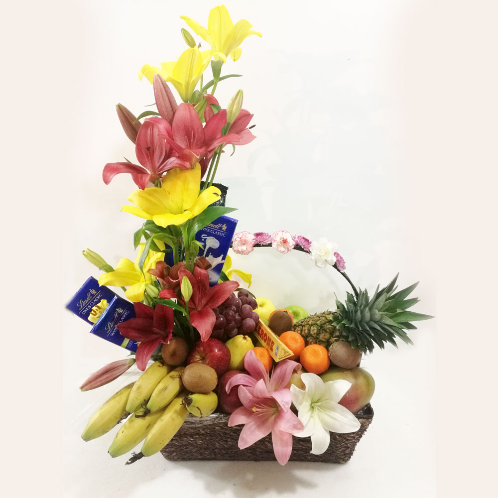 Elegant Decorated ChocolateFruits Basket WeDeliverGifts