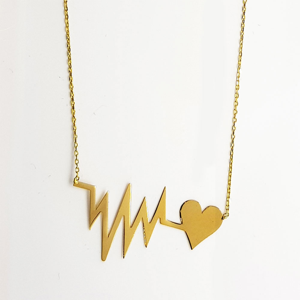 Heart Beat Gold Necklace WeDeliverGifts