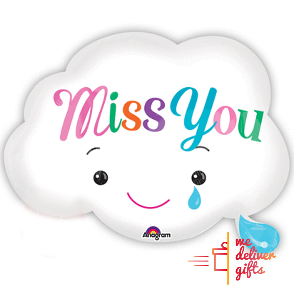 Miss You Cloud Foil Balloon WeDeliverGifts
