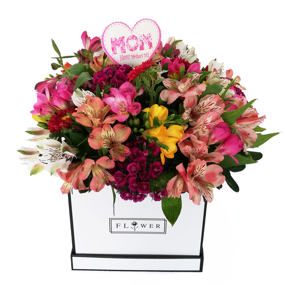 Multi Colored Luxury MOM Flower box WeDeliverGifts