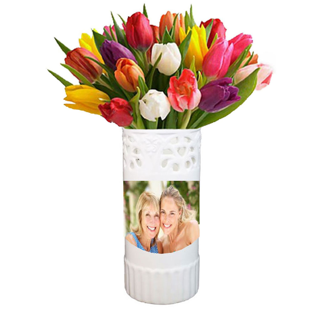 Printable Ceramic Vase with Tulips WeDeliverGifts