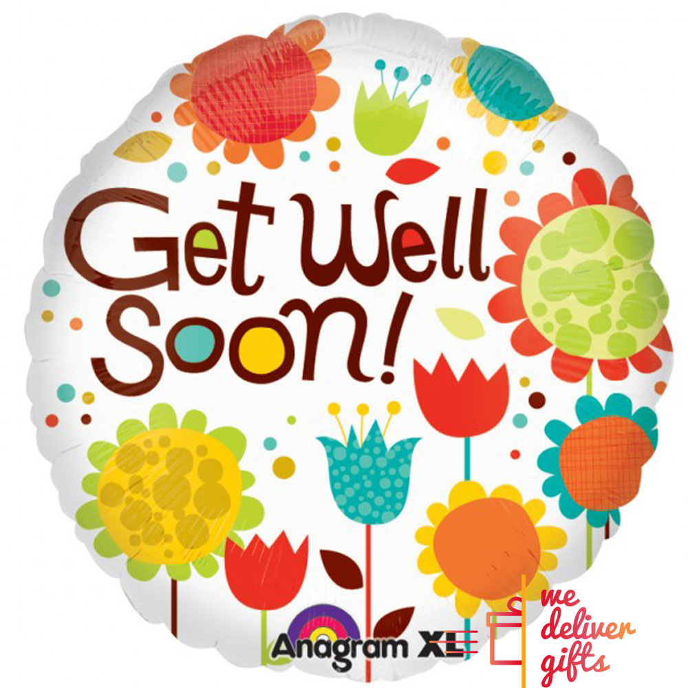 Get Well Soon Cheery Flowers Balloon We deliver gifts Lebanon